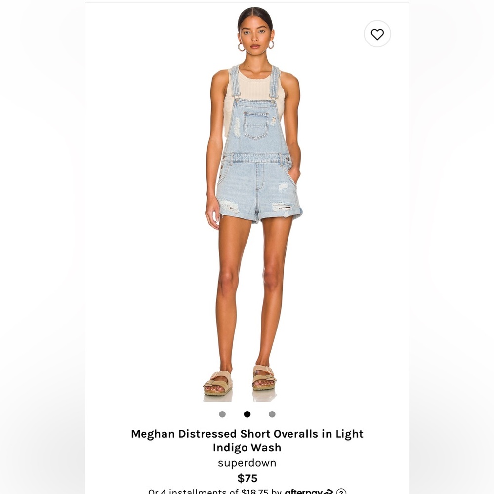 Women's Superdown Short Jean Overalls - Dark Wash size XS
